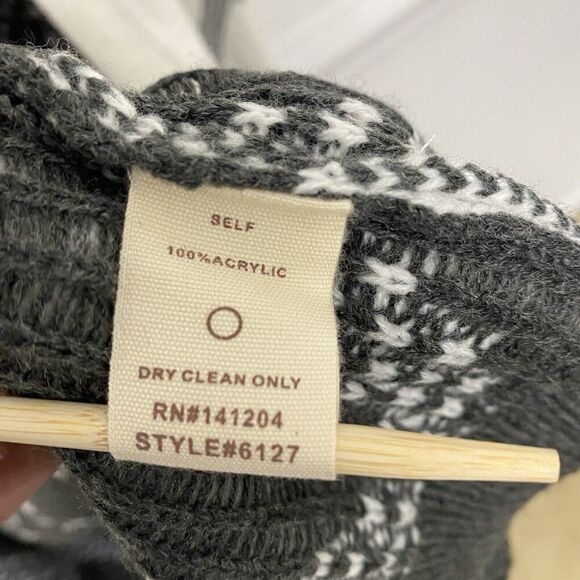 New Hem &Thread Womens Open Front Long Hooded Cardigan Gray White Size Small - Picture 6 of 12